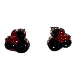 Minnie Mouse Icon Stud Earrings Bow Glitter Gold Earrings Accessories Gift